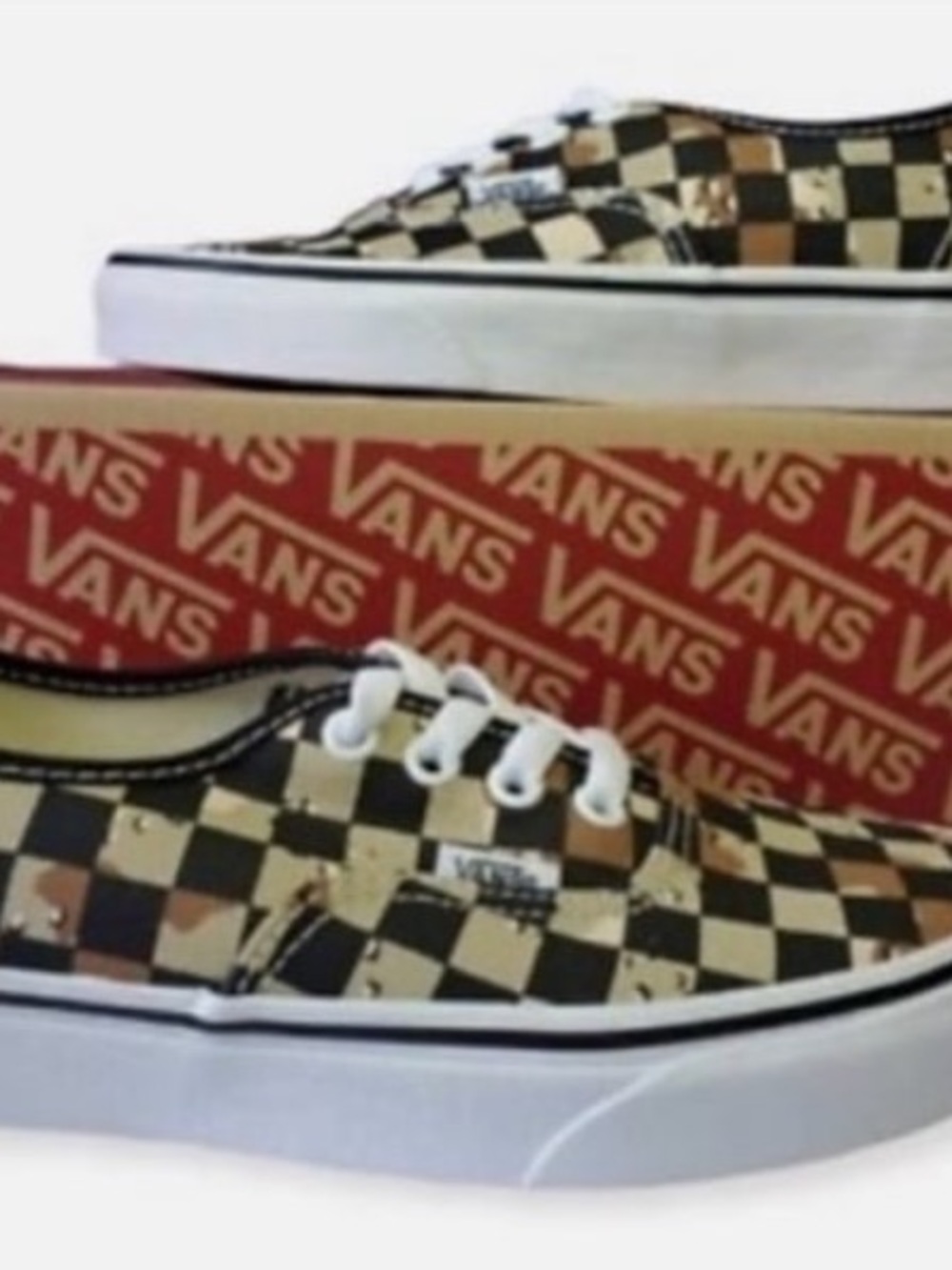 Vans Kids Checkerboard Lace-Up Sneakers in Black & Cream